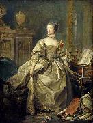 Francois Boucher, Madame de Pompadour, la main sur le clavier du clavecin (1721-1764)